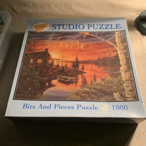 BITS AND PIECES As Night Falls Jim Hansel 1000Pc Studio Jigsaw Puzzle 20 x 27” - Picture 2 of 3